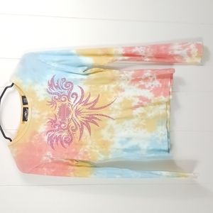 Harley Davidson Women's Medium Tie Dye Long Sleeve T-Shirt Rhinestones C14